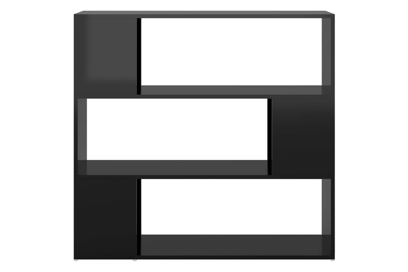 Bokhylle/romdeler høyglans svart 100x24x94 cm sponplate - Svart - Oppbevaring - Hyller - Bokhylle
