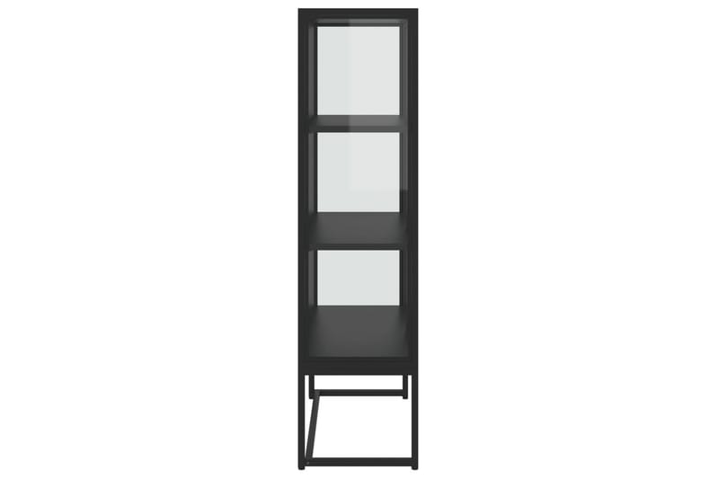 Highboard svart 80x35x135 cm stål og herdet glass - Svart - Oppbevaring - Hyller - Bokhylle