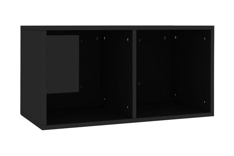 Oppbevaringsboks LP høyglans svart 71x34x36 cm sponplate - Svart - Oppbevaring - Hyller - Bokhylle