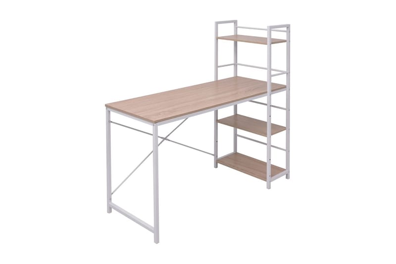 Skrivebord med 4-hyllers bokhylle eik - Møbler - Bord - Kontorbord - Skrivebord - Hjørneskrivebord
