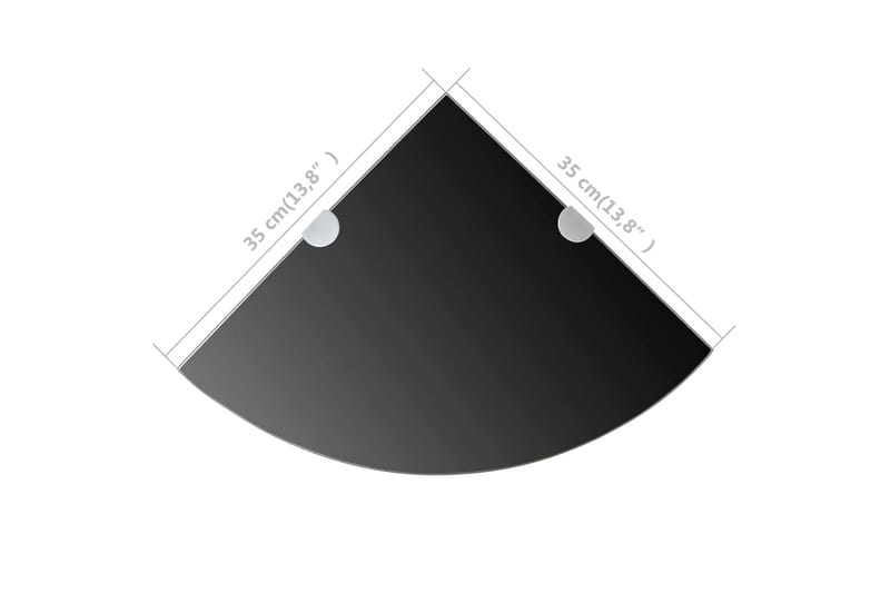 Hjørnehylle med kromstøtter svart glass 35x35 cm - Oppbevaring - Hyller - Hjørnehylle