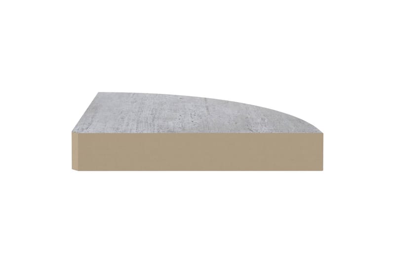 Hjørnehylle vegghengt betonggrå 25x25x3,8 cm MDF - Grå - Oppbevaring - Hyller - Hjørnehylle