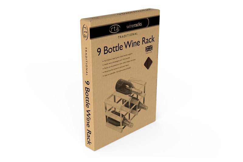 9 Flasker 3x2 Mørkt tre/Galvanisert stål - RTA Wineracks - Oppbevaring - Hyller - Oppbevaringshylle - Vinstativ & vinhylle