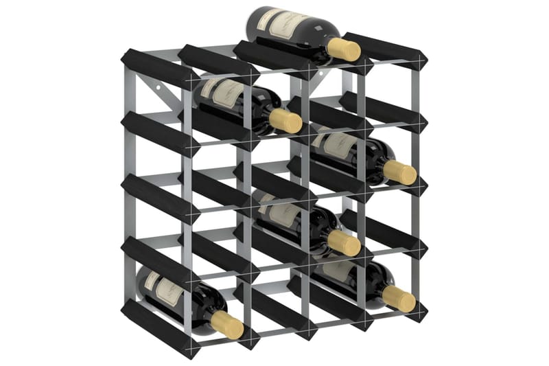 Vinstativ for 20 flasker svart heltre furu - Svart - Oppbevaring - Hyller - Oppbevaringshylle - Vinstativ & vinhylle