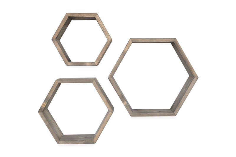 Evila Hexagons Sett med 3 - Oppbevaring - Hyller - Vegghylle