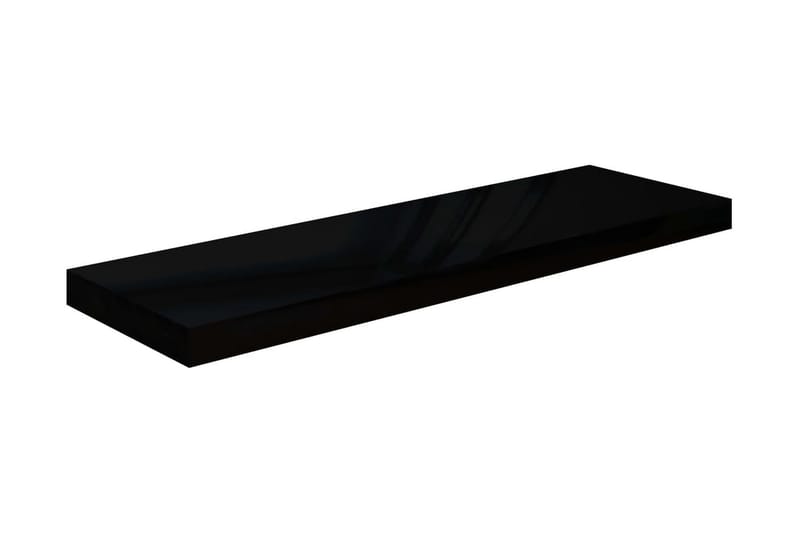 Flytende vegghyller 4 stk høyglans svart 80x23,5x3,8 cm MDF - Oppbevaring - Hyller - Vegghylle