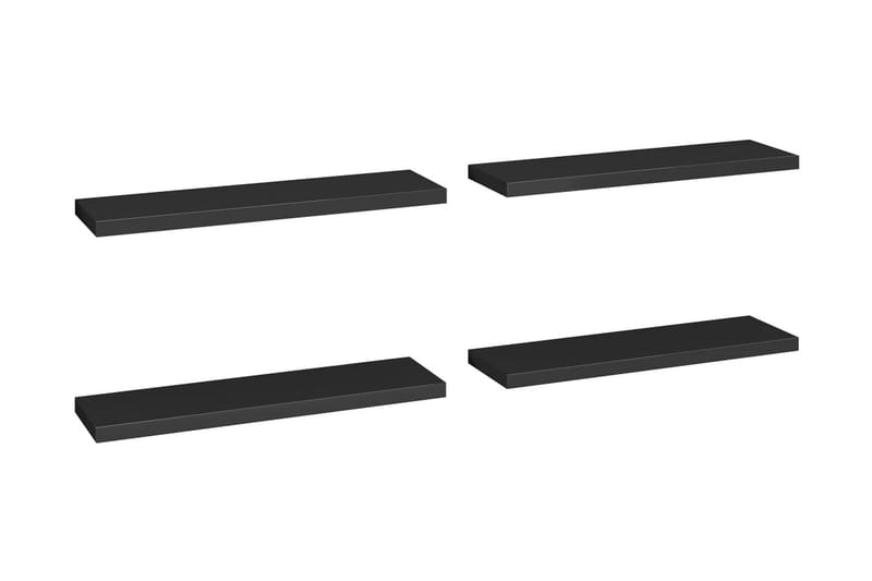 Flytende vegghyller 4 stk svart 90x23,5x3,8 cm MDF - Oppbevaring - Hyller - Vegghylle