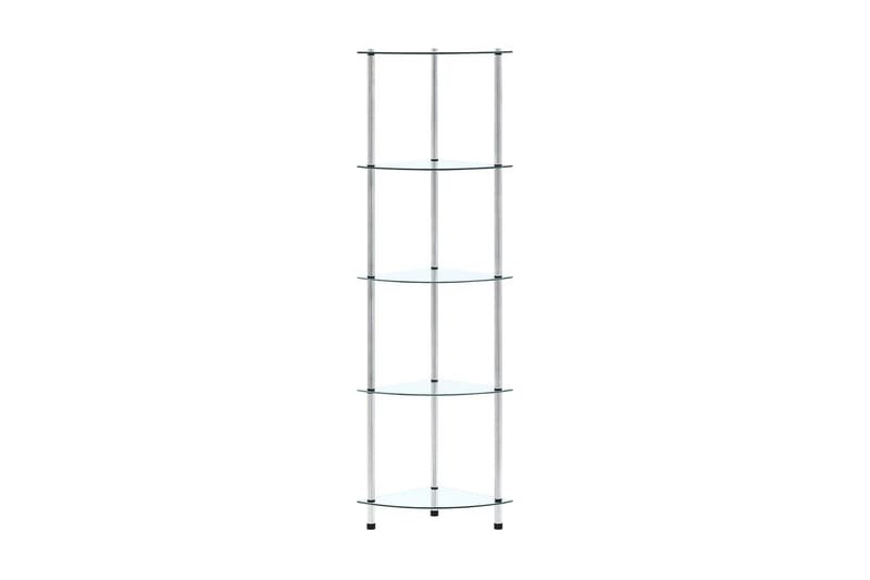 Hylle 5 etasjer gjennomsiktig 30x30x130 cm herdet glass - Oppbevaring - Hyller - Hylleplan & hyllekonsoll