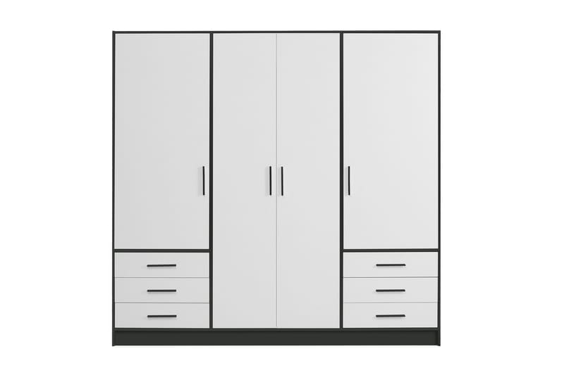Ashgate Garderobe 207 cm - Svart/Hvit - Oppbevaring - Klesoppbevaring - Garderober & garderobesystem