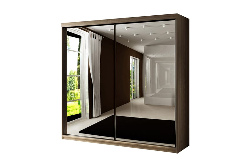 Dunkra Garderob med Speil LED-belysning Blå 200 cm - Sonomaeik - Oppbevaring - Klesoppbevaring - Garderober & garderobesystem
