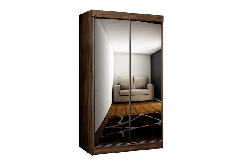 Dunkra Garderob med Speil LED-belysning RGB 100 cm - Mørk Aske - Oppbevaring - Klesoppbevaring - Garderober & garderobesystem