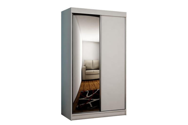 Dunkra Garderobe med Speil LED-belysning Blå 100 cm - Hvit - Oppbevaring - Klesoppbevaring - Garderober & garderobesystem