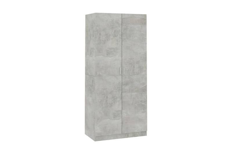 Garderobe betonggrå 90x52x200 cm sponplate - Oppbevaring - Klesoppbevaring - Garderober & garderobesystem