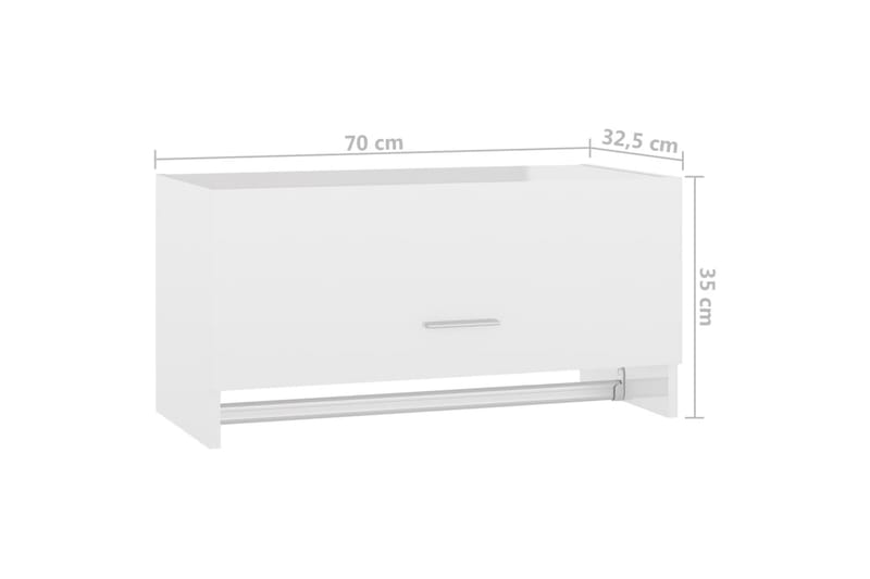 Garderobe høyglans hvit 70x32,5x35 cm sponplate - Hvit - Oppbevaring - Klesoppbevaring - Garderober & garderobesystem