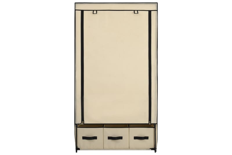 Garderobe kremhvit 87x49x159 cm stoff - Oppbevaring - Klesoppbevaring - Garderober & garderobesystem