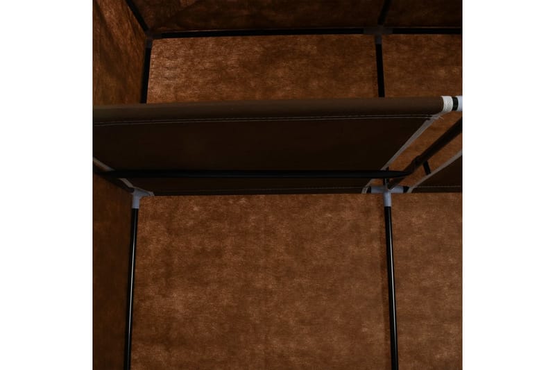 Garderobe med skap og stenger brun 150x45x175 cm stoff - Oppbevaring - Klesoppbevaring - Garderober & garderobesystem