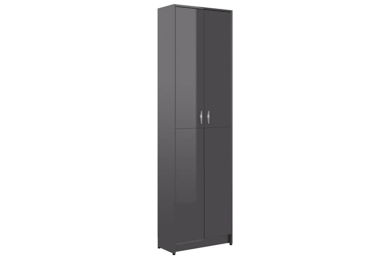 Garderobeskap høyglans grå 55x25x189 cm sponplate - Grå - Oppbevaring - Klesoppbevaring - Garderober & garderobesystem