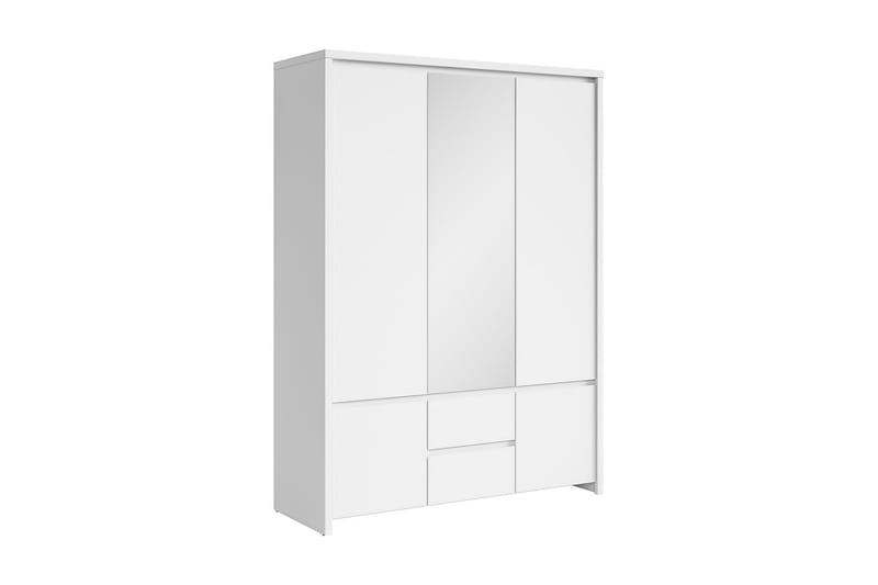 Kaspian Garderobe 154x56 cm med speil - Hvit - Oppbevaring - Klesoppbevaring - Garderober & garderobesystem
