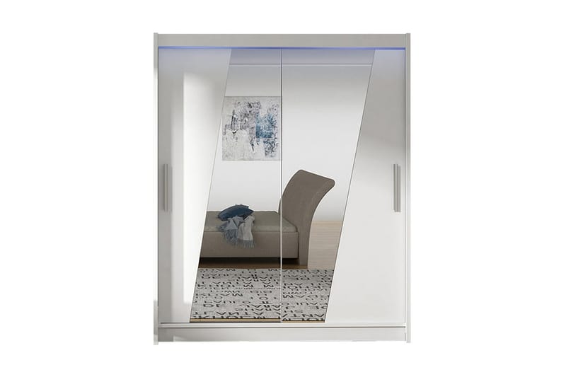 Leila Garderobe + LED - Hvit - Oppbevaring - Klesoppbevaring - Garderober & garderobesystem
