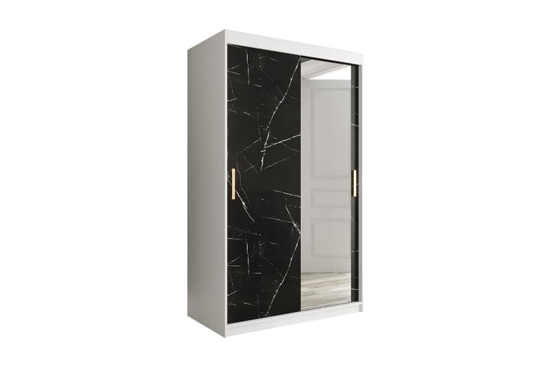 Marmuria Garderobe med Speil 120 cm Marmormønster