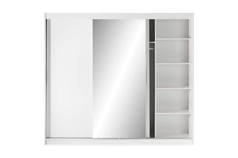 Sia Garderobe 240 cm Speil - Hvit - Oppbevaring - Klesoppbevaring - Garderober & garderobesystem