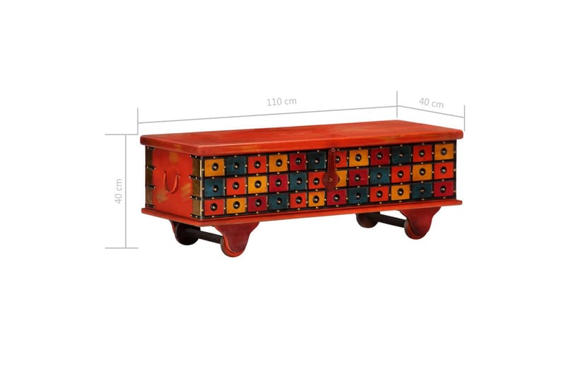 Oppbevaringsboks 110x40x40 cm heltre akasie rød - Innredning - Veggdekorasjon - Dekorativ plast - Vindufolie