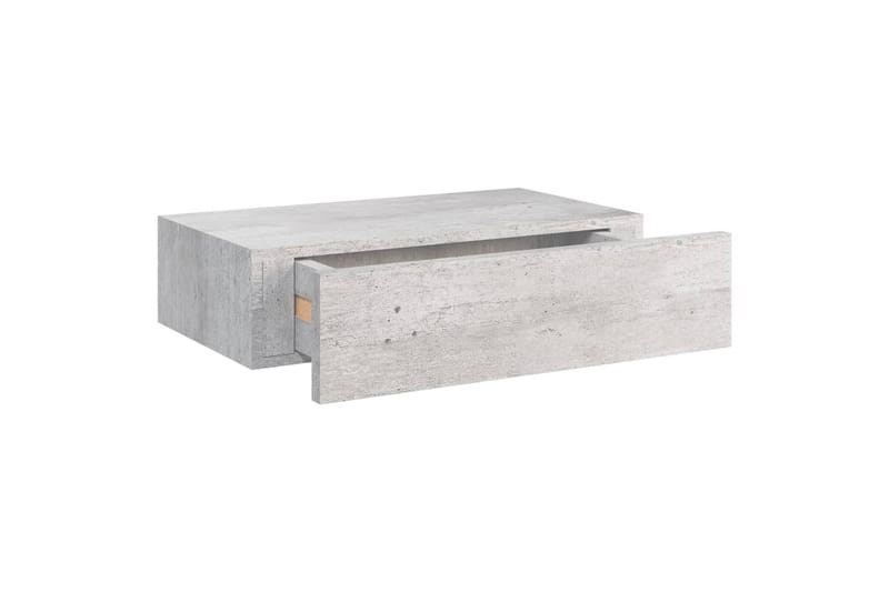 Veggmonterte skuffehyller 2 stk betonggrå 40x23,5x10 cm MDF - Grå - Oppbevaring - Oppbevaring til småting - Oppbevaringsbokser