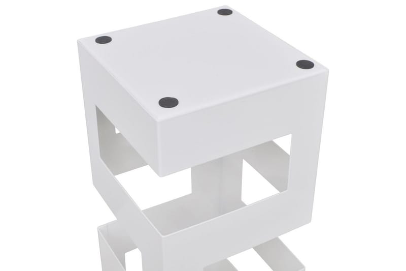 Hvit kvadratisk Paraplyholder Stokk i stål 48,5 cm - Oppbevaring - Oppbevaring til småting - Oppbevaringsstativ - Paraplystativ