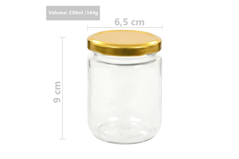 Syltetøyglass med gult lokk 96 stk 230 ml - Oppbevaring - Oppbevaring til småting