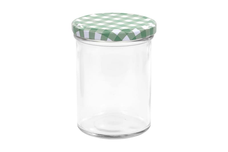 Syltetøyglass med hvite og grønne lokk 96 stk 400 ml - Husholdning - Matlaging & Baking - Kjøkkenutstyr - Bokser & syltetøyglass