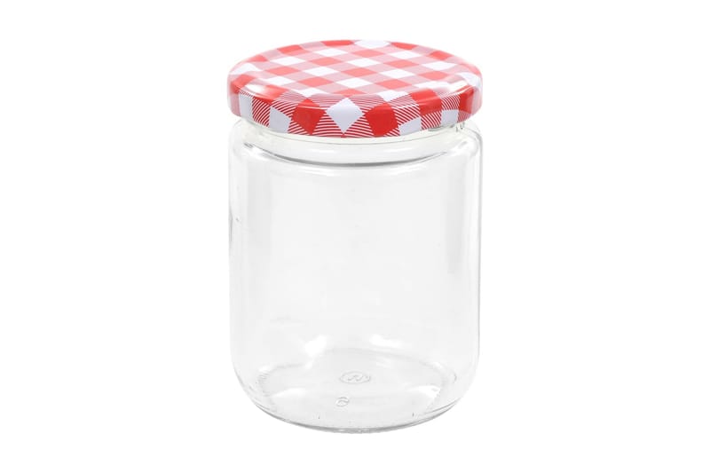 Syltetøyglass med hvite og røde lokk 96 stk 230 ml - Husholdning - Matlaging & Baking - Kjøkkenutstyr - Bokser & syltetøyglass