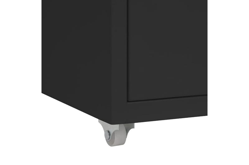 Mobilt arkivskap svart 28x41x69 cm metall - Svart - Oppbevaring - Oppbevaringsmøbler - Kommode - Skuffeseksjon