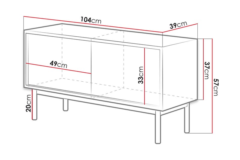 Basic Kommode 39x104 cm - Grafitt - Oppbevaring - Oppbevaringsmøbler - Kommode