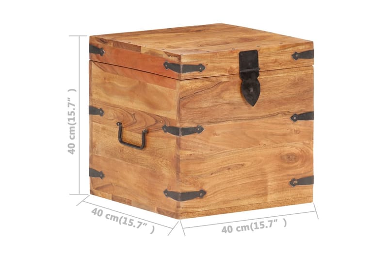 Kiste 40x40x40 cm heltre akasie - Oppbevaring - Oppbevaringsmøbler - Oppbevaringskiste