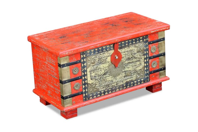 Oppbevarings Kiste Rødt Mango Tre 80x40x45 cm - Oppbevaring - Oppbevaringsmøbler - Oppbevaringskiste