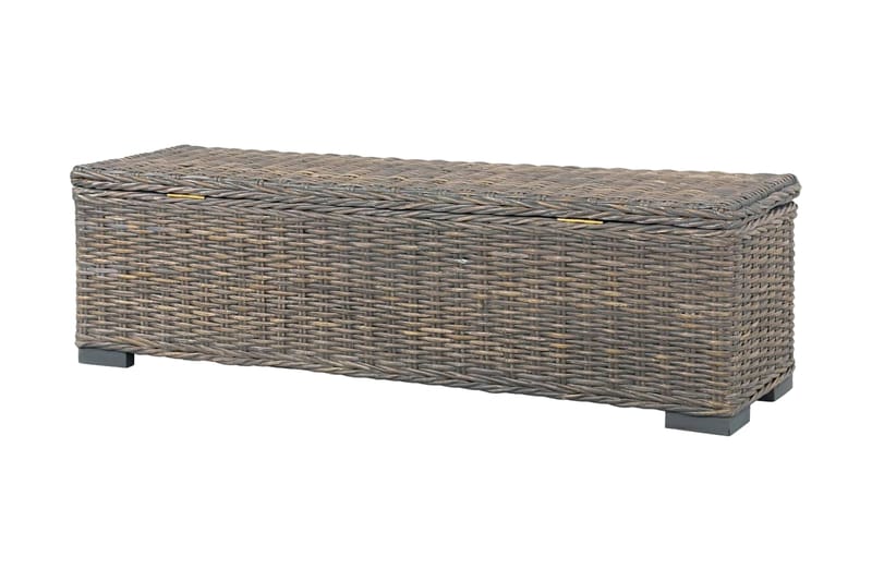 Oppbevaringsboks 120 cm grå kubu-rotting og heltre mango - Oppbevaring - Oppbevaringsmøbler - Oppbevaringskiste