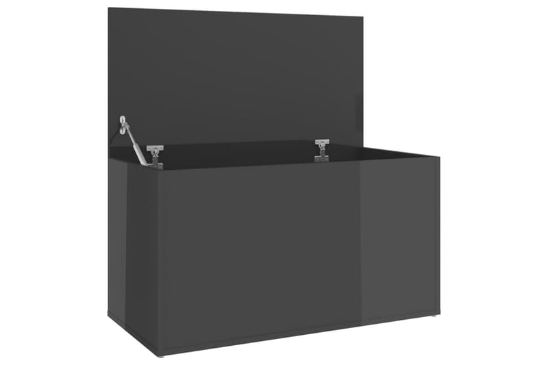 Oppbevaringskiste høyglans grå 84x42x46 cm sponplate - Grå - Oppbevaring - Oppbevaringsmøbler - Oppbevaringskiste