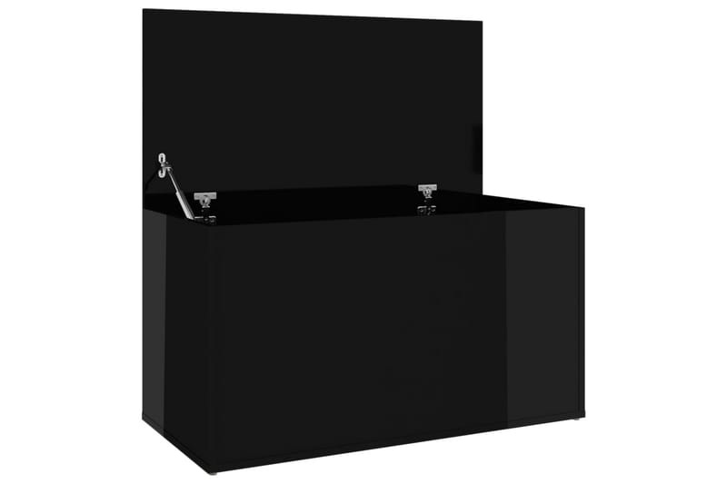 Oppbevaringskiste høyglans svart 84x42x46 cm sponplate - Svart - Oppbevaring - Oppbevaringsmøbler - Oppbevaringskiste