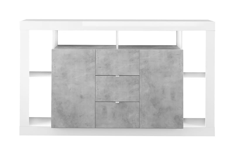 Asfordby Sideboard 42x172x102 cm - Hvit/Grå - Oppbevaring - Oppbevaringsmøbler - Sideboard & skjenker