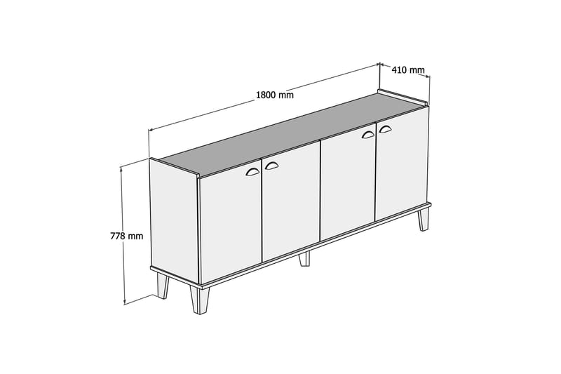 Console Eik|Marmor - Oppbevaring - Oppbevaringsmøbler - Sideboard & skjenker