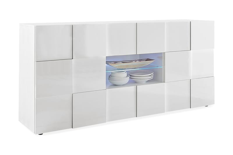 Dama Sideboard 181 cm med Skuffer - Hvit Høyglanslack - Oppbevaring - Oppbevaringsmøbler - Sideboard & skjenker