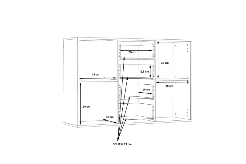 Haba Skjenk 34x123 cm - Brun / Hvit - Oppbevaring - Oppbevaringsmøbler - Sideboard & skjenker