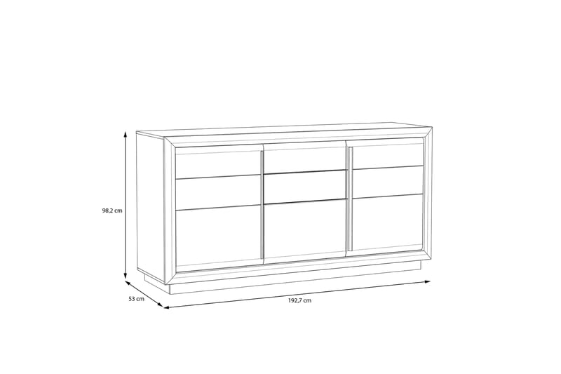Kalabaka Sideboard 53x193 cm - Brun/Hvit - Oppbevaring - Oppbevaringsmøbler - Sideboard & skjenk