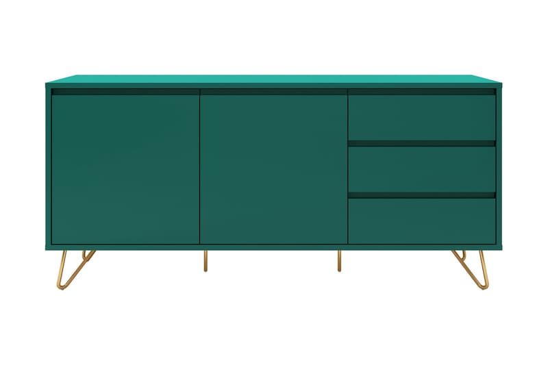 Lottano Sideboard 40x150 cm 2 Dører + 3 Skuffer - Grønn/Messing - Oppbevaring - Oppbevaringsmøbler - Sideboard & skjenker