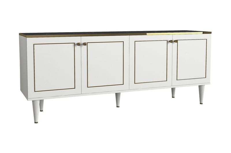 Pinneo Sidebord 180 cm - Hvit|Gull|Svart - Oppbevaring - Oppbevaringsmøbler - Sideboard & skjenker