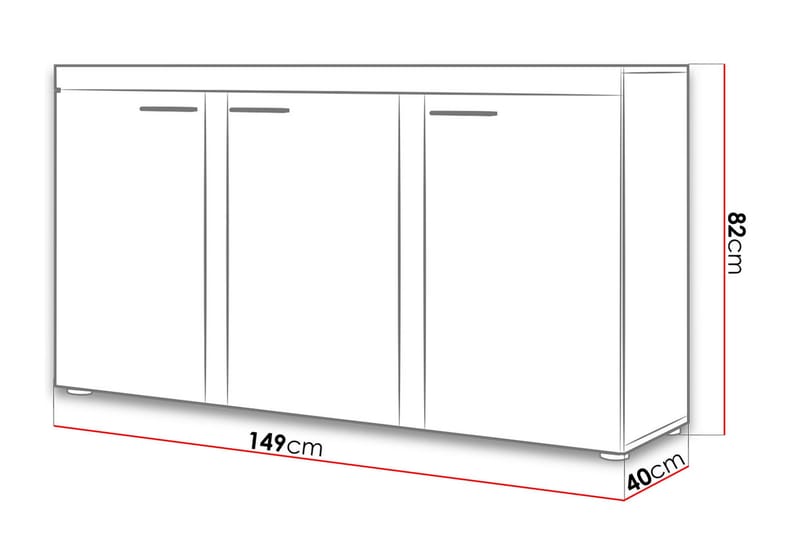 Rumba Skjenk 148,8x40,3x82 cm - Oppbevaring - Oppbevaringsmøbler - Sideboard & skjenk
