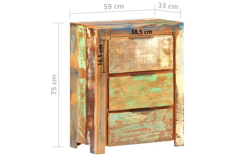 Skjenk 59x33x75 cm gjenvunnet heltre - Flerfarget - Oppbevaring - Oppbevaringsmøbler - Sideboard & skjenker