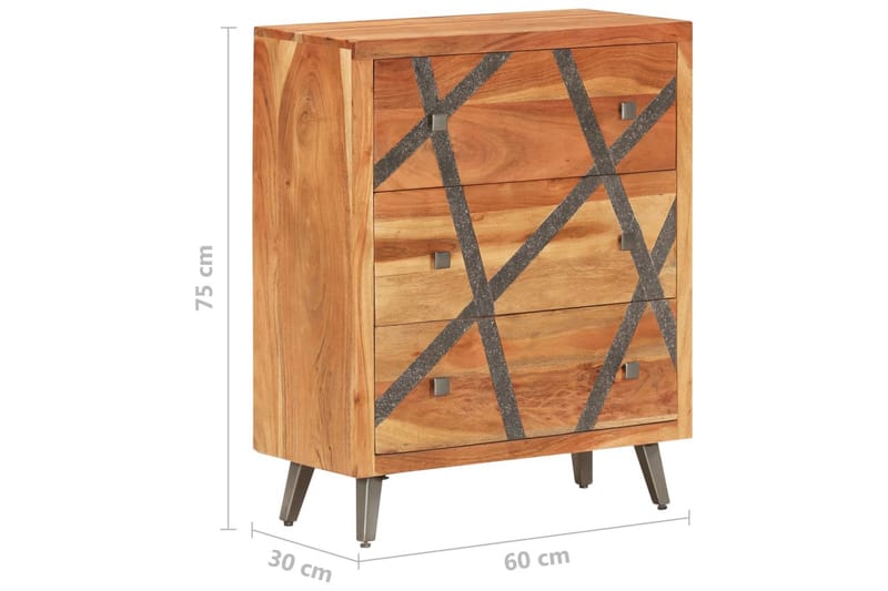 Skjenk 60x30x75 cm heltre akasie - Brun - Oppbevaring - Oppbevaringsmøbler - Sideboard & skjenk
