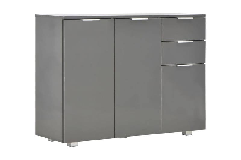 Skjenk høyglans grå 107x35x76 cm - Grå - Oppbevaring - Oppbevaringsmøbler - Sideboard & skjenk