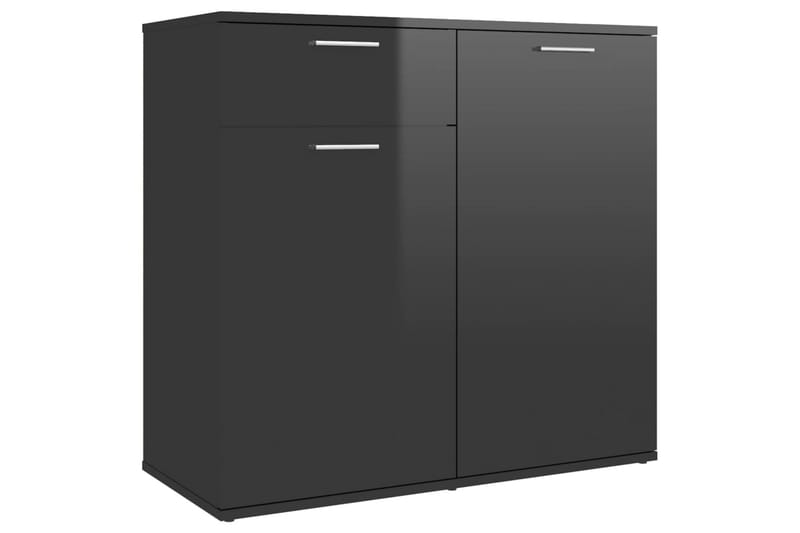 Skjenk høyglans svart 80x36x75 cm sponplate - Svart - Oppbevaring - Oppbevaringsmøbler - Sideboard & skjenker